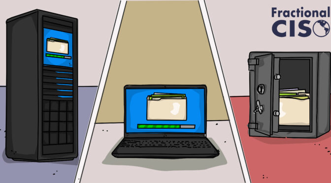 Backup Saved in Three Places - Cloud, Laptop, and Physical Vault